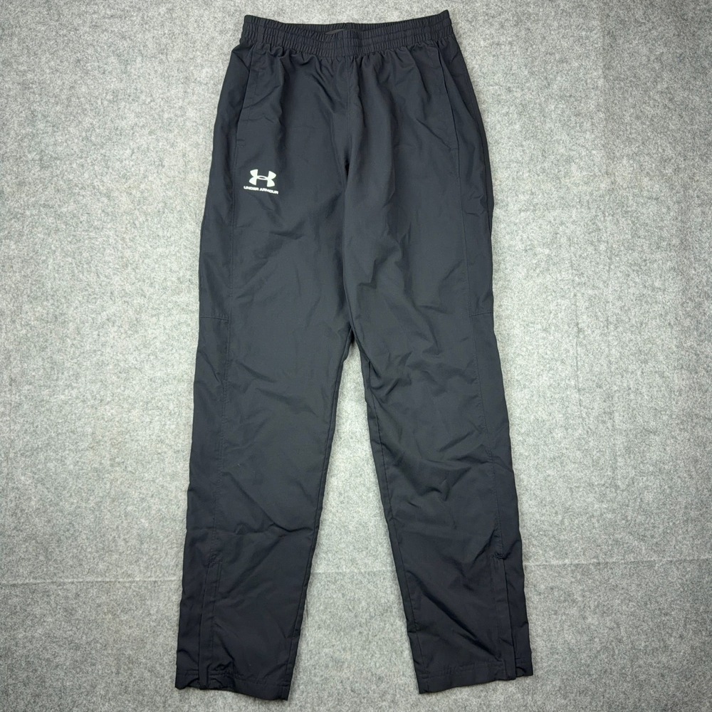Under Armour Track Pants Mens Small Black Loose Mesh Lined Athletic Gym Jogger
